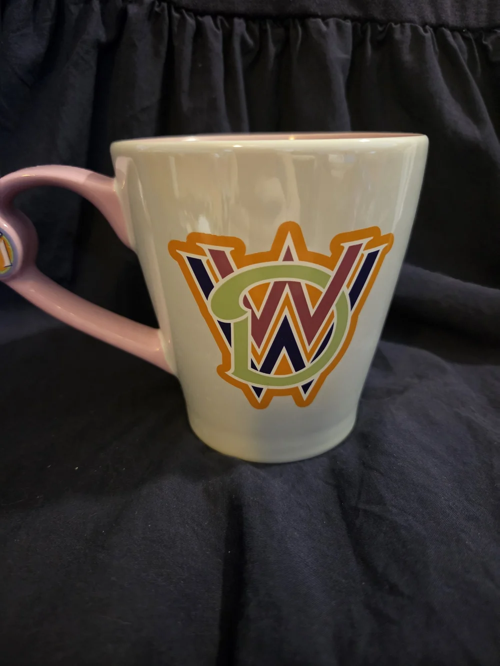 Disney Magic Kingdom 45th Anniversary Mug - White with Pink Handle